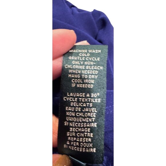 Ralph Lauren Womens Cap-Sleeve V-Neck Blue Midi Dress Polyester Blend - Picture 10 of 11